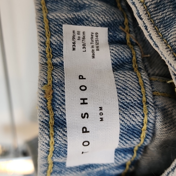 NWT TOPSHOP buckled leg mom jean - Picture 6 of 11